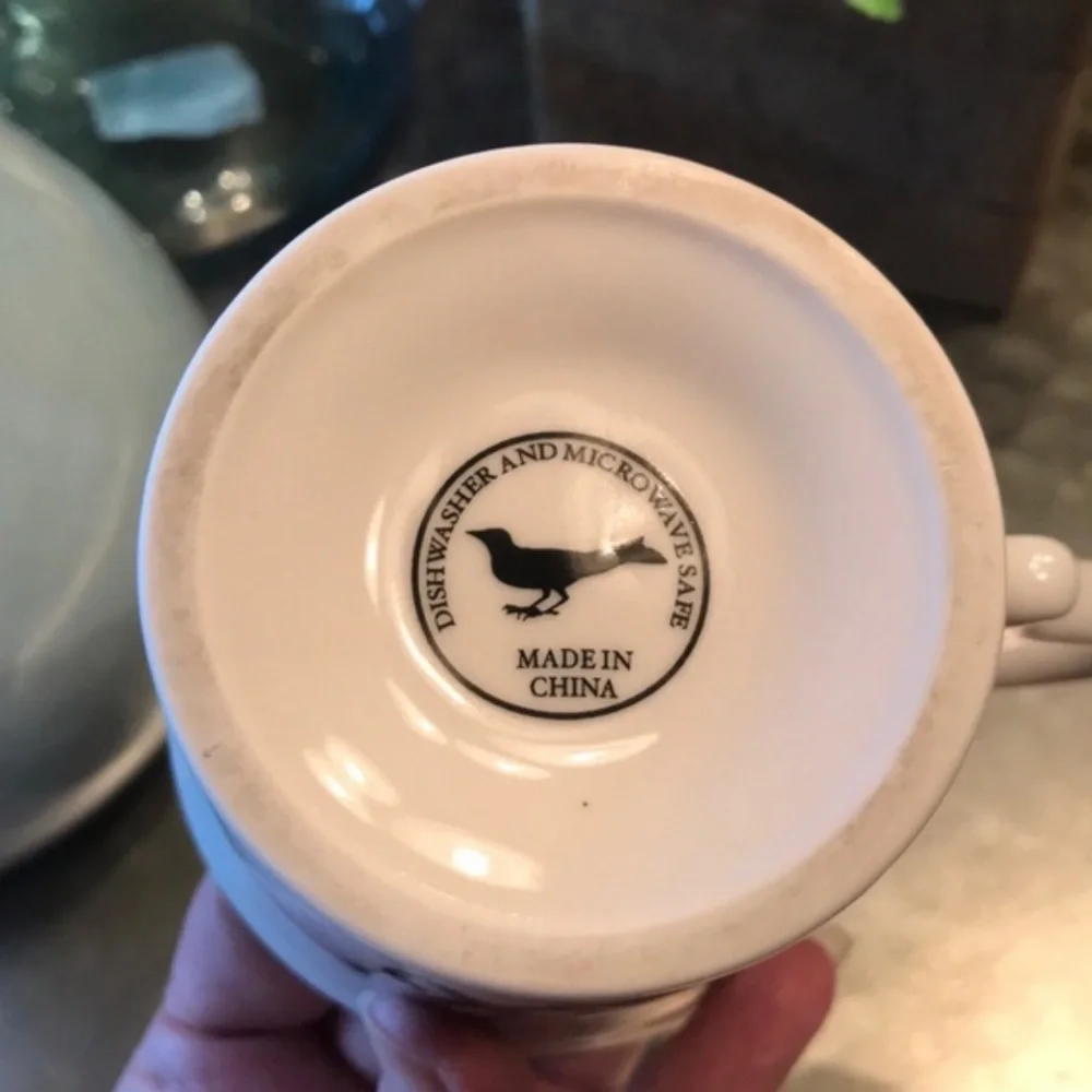 Anthropologie Missus Footed Pedestal Monogram Mug